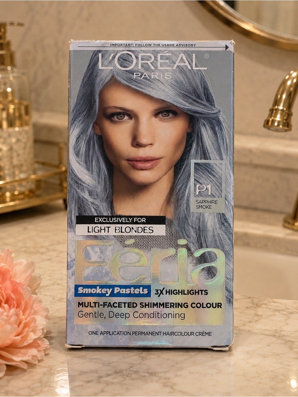 L’Oreal Paris Feria P1 Sapphire Smoke Smokey Blue Permanent Hair Color